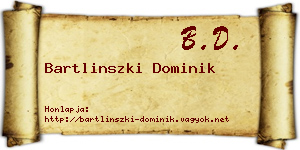 Bartlinszki Dominik névjegykártya